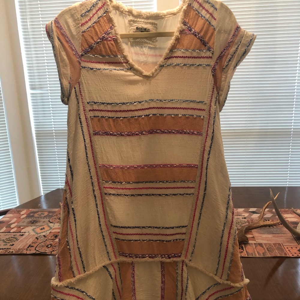 Anthropologie Holding Horses Linen block Dress